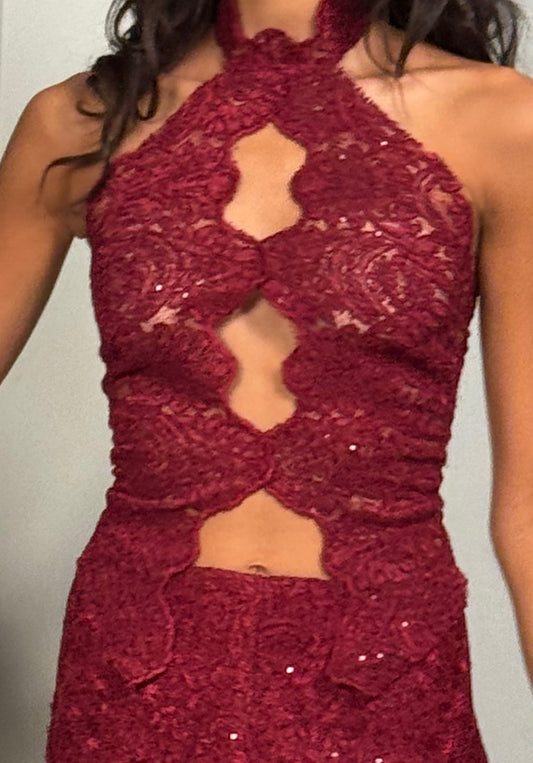 Dark red top